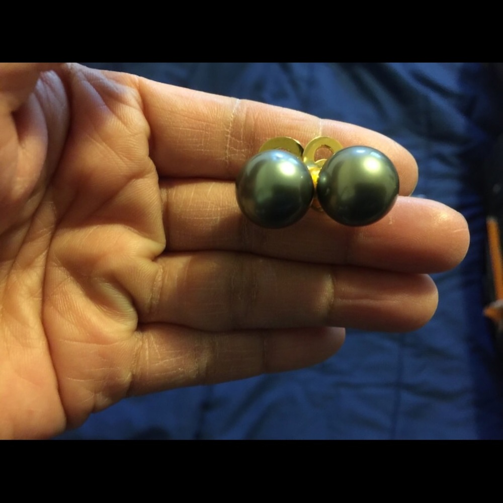12-13 mm Tahitian South Sea Pearl Stud Earrings